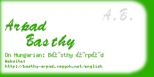 arpad basthy business card